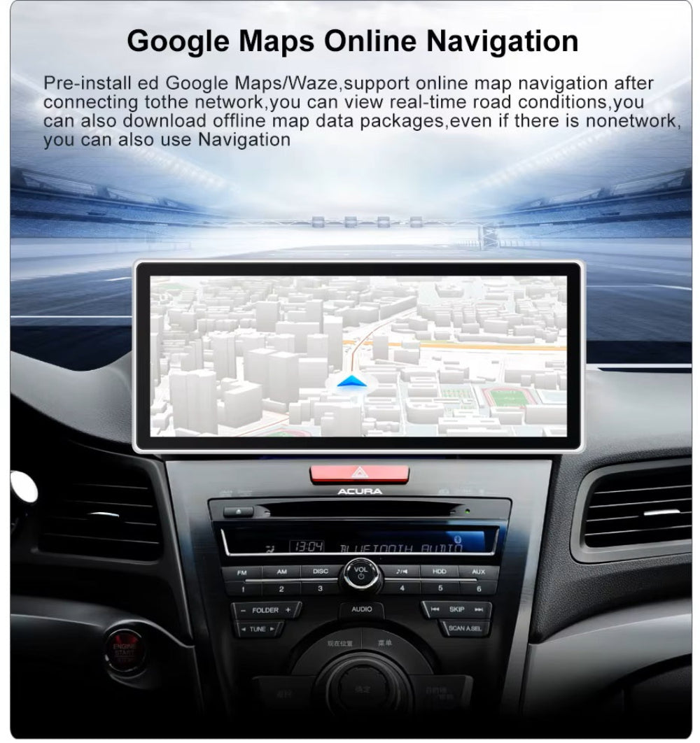 12.3 inch For Honda Acura ILX 2013-2015 Infotainment Navigation System Car Multimedia Touch Screen Head Unit Android14 Car Radio GPS