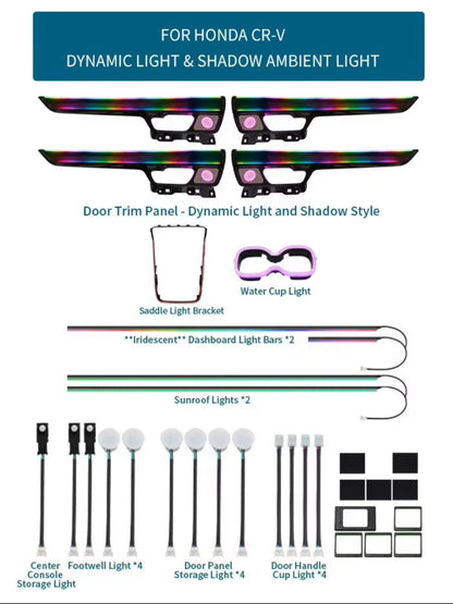 Dynamic Ambient Lighting for Honda CR-V 2023-2024 Interior Lighting Upgrade Accessories