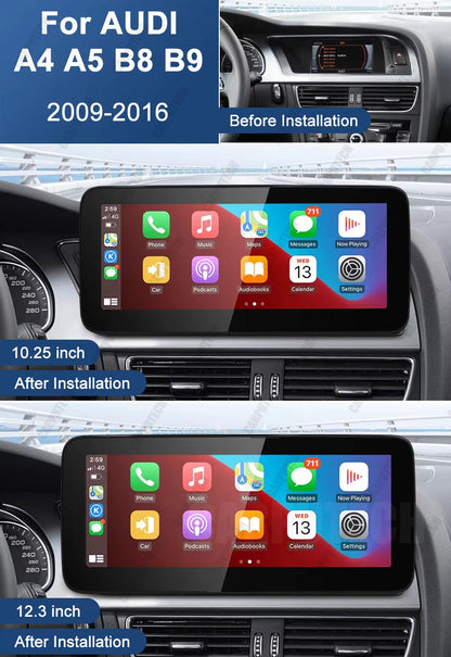 10.25"/12.3" Linux Car Multimedia Touch Screen for Audi A4 / S4 / A5 / S5 / (2009–2016)