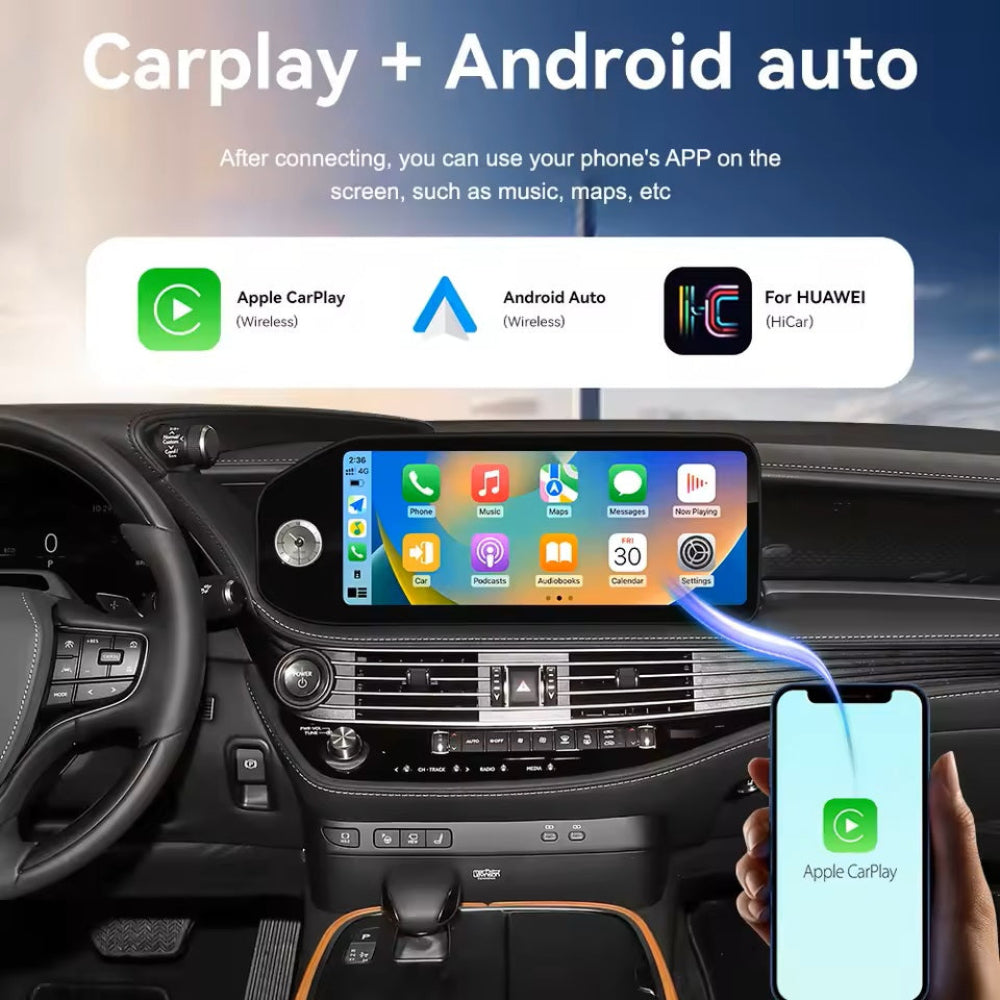 12.3 inch For Lexus LS 2018-2024 Infotainment Navigation System Car Multimedia Touch Screen Head Unit Android Car Radio GPS