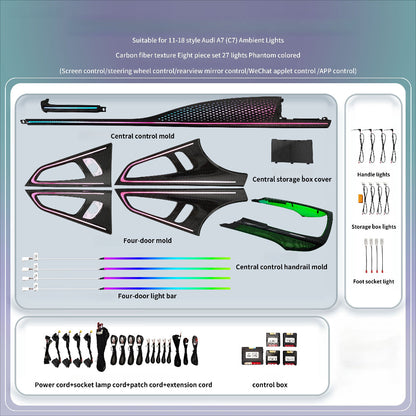 Upgrade Symphony LED Car Interior Ambient Lighting for Audi A7 C7 2011-2018 Decoration Accessories