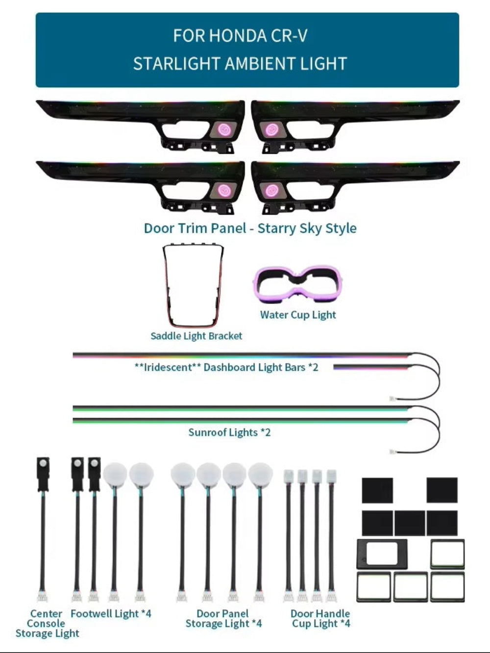 Dynamic Ambient Lighting for Honda CR-V 2023-2024 Interior Lighting Upgrade Accessories