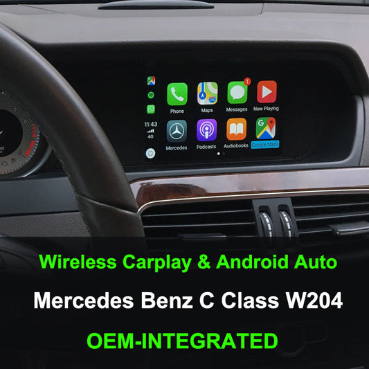 Wireless Carplay Android Auto for Mercedes Benz C Class W204 2007-2017 with Mirror Link AirPlay Car Play Functions