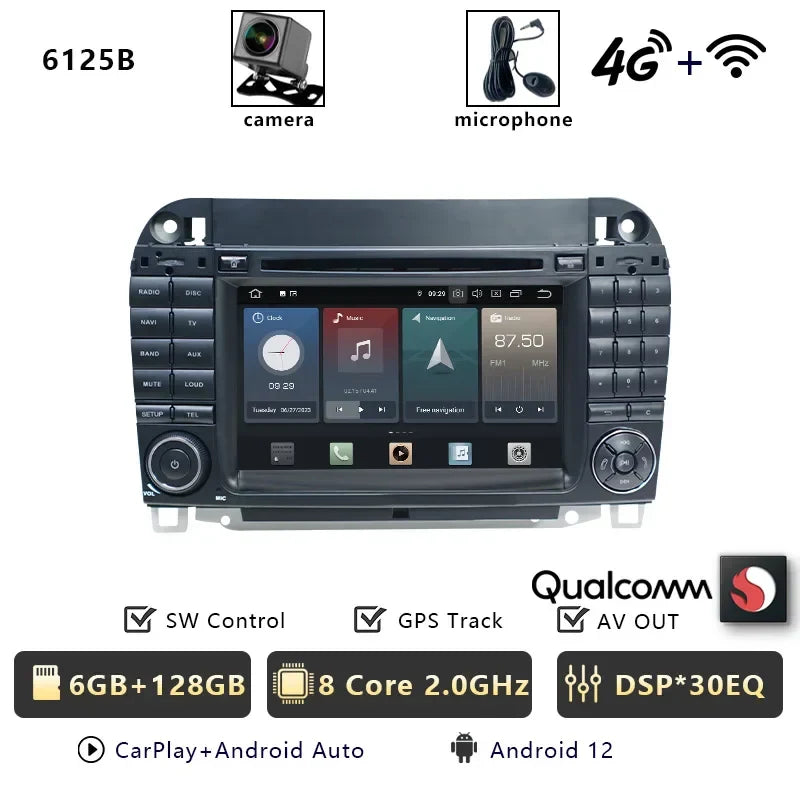 Car Radio Android 13 Carplay Navigation For Mercedes Benz S/CL Class W220 W215 S320 S430 Auto Stereo Bluetooth WIFI 4G