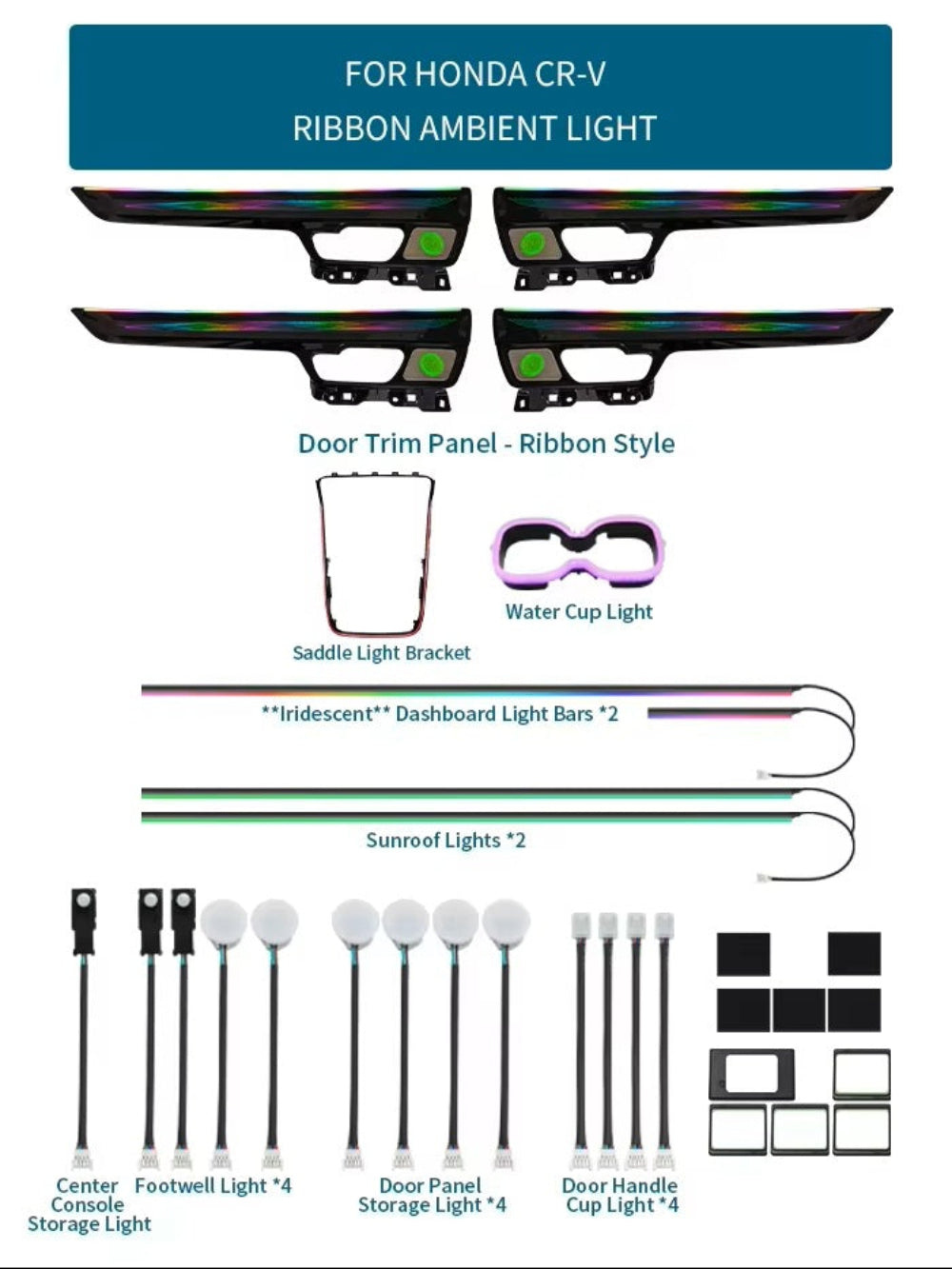 Dynamic Ambient Lighting for Honda CR-V 2023-2024 Interior Lighting Upgrade Accessories