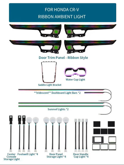 Dynamic Ambient Lighting for Honda CR-V 2023-2024 Interior Lighting Upgrade Accessories