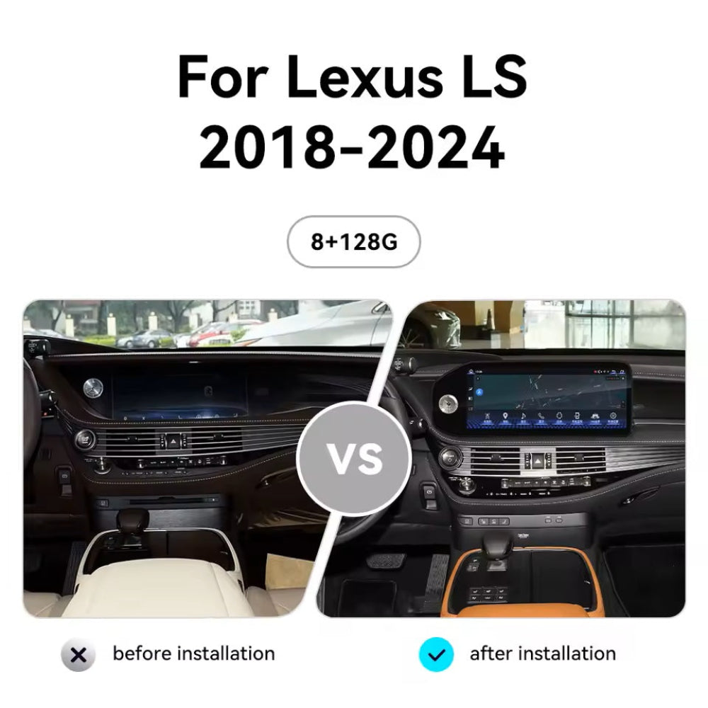 12.3 inch For Lexus LS 2018-2024 Infotainment Navigation System Car Multimedia Touch Screen Head Unit Android Car Radio GPS