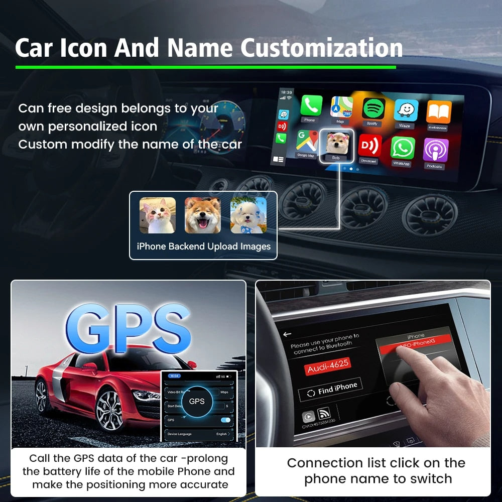 CarlinKit 3.0 Apple CarPlay Wireless Dongle Activator for wired carplay cars