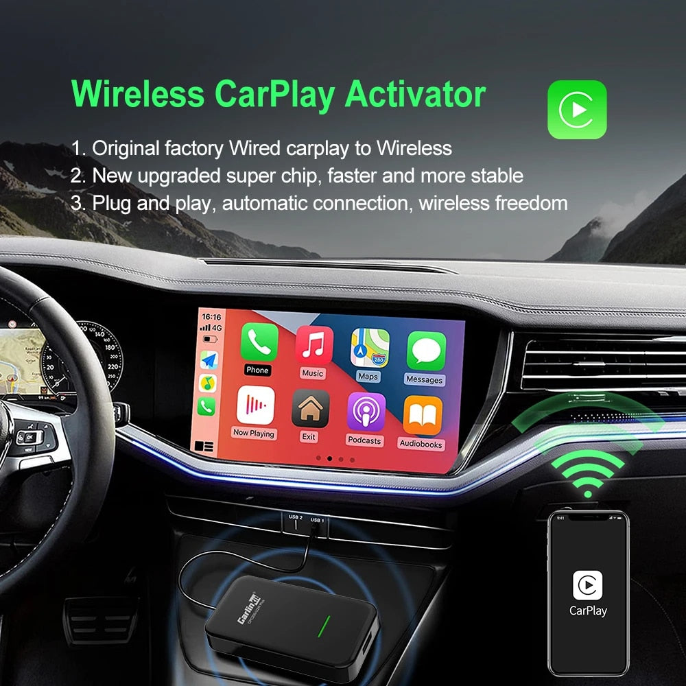 🔥Carlinkit 3.0 (U2W plus) Wireless Adapter for Factory CarPlay