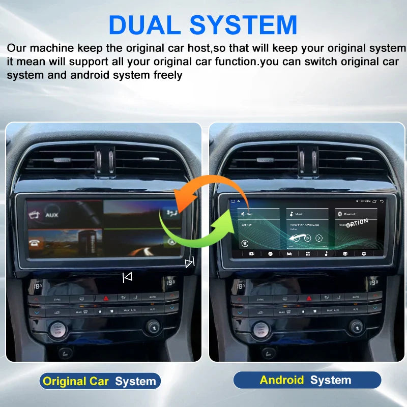 Dual System Android Car Radio Multimedia Player For Jaguar XE, XF, XFL Stereo 2016-2019 GPS Navigation, Carplay, WIFI, Main Unit