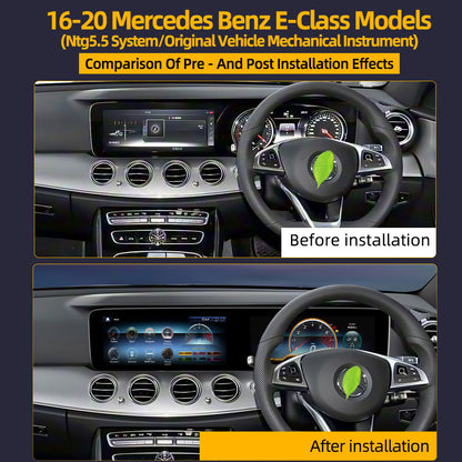 24.6'' For Mercedes-Benz E-Class 2016-2020 Android Screen  Infotainment Navigation System Car Multimedia Touch Screen Head Unit Car Radio + Digital Dashboard Cluster