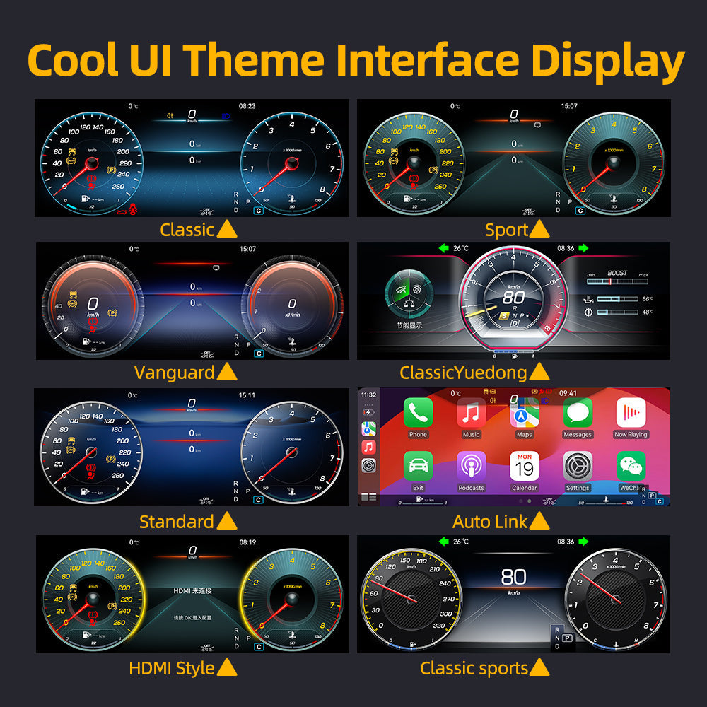 24.6'' For Mercedes-Benz E-Class 2016-2020 Android Screen  Infotainment Navigation System Car Multimedia Touch Screen Head Unit Car Radio + Digital Dashboard Cluster