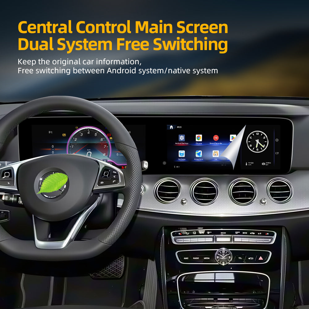 24.6'' For Mercedes-Benz E-Class 2016-2020 Android Screen  Infotainment Navigation System Car Multimedia Touch Screen Head Unit Car Radio + Digital Dashboard Cluster