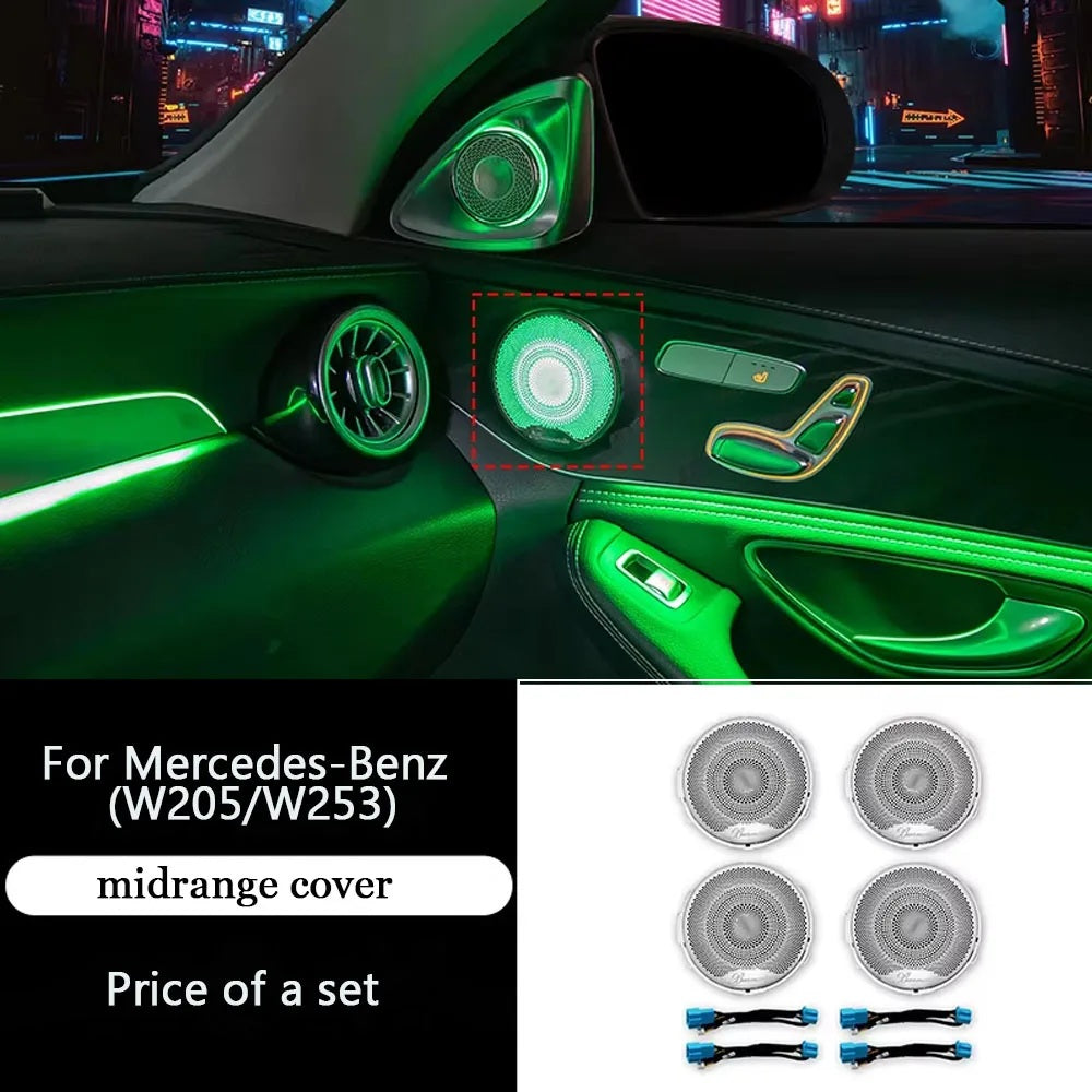 64 Colors Premium Car Interior Ambient Lights for Mercedes Benz C-class W205/ GLC X253 2015-2021 Dream Color Car Atmosphere Lamp
