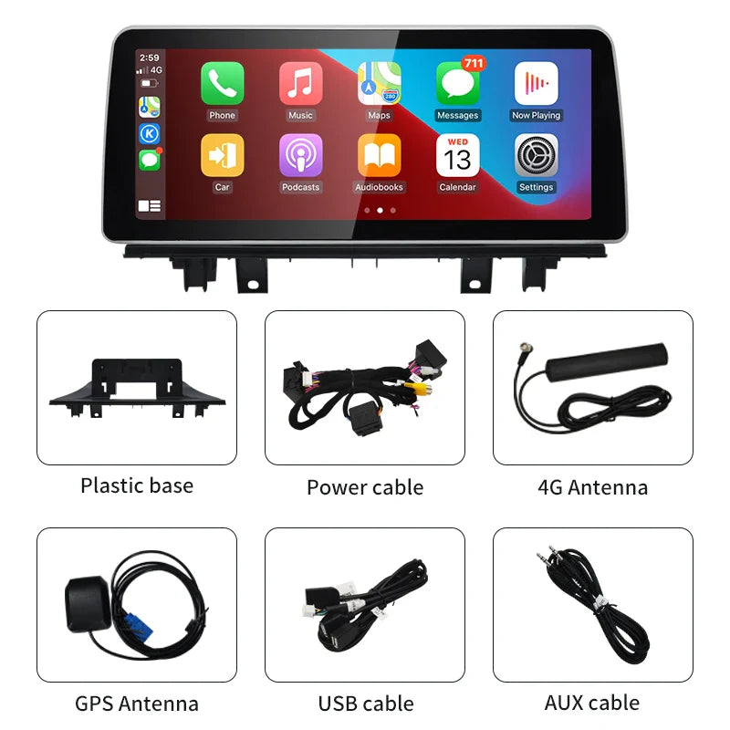 For BMW X1 F48 X2 Snapdragon665 12.3 inch Wireless Apple Carplay Auto Android 12 Car Multimedia Head Unit Radio Bluetooth NBT