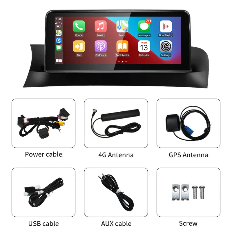 For BMW F25 F26 Snapdragon665 10.25inch Wireless CarPlay Android AUTO Car Multimedia System Head Unit Radio Bluetooth GPS Navi