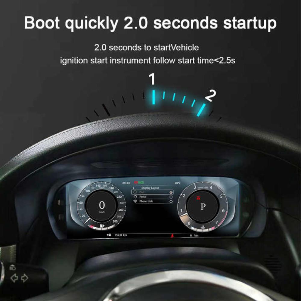 For Jaguar XFL 2016-2019 12.3" LCD Digital Dashboard Cluster Car Panel Speedometer Virtual Cockpit
