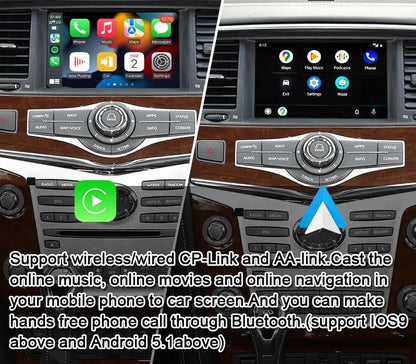 Carputech 8+128GB Android Multimedia Video Interface for Nissan Patrol Y62 QX60 Q60 QX80 Pathfinder R52 370z 2007-2024 Infiniti 2011-2024 Carplay Module Screen
