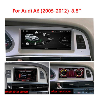 For Audi A6 A6L 2006-2012 CarPlay Snapdragon665 Android 13 Car Multimedia IPS Screen GPS Auto Radio Navigation Stereo DSP Netlifx