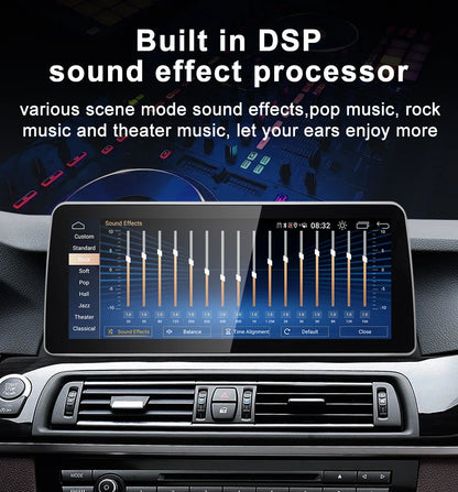 For BMW F10 F11 Snpdragon665 12.3 inch  DSP CarPlay AUTO Android 12 Car Stereo Multimedia Head Unit Radio Bluetooth CIC NBT