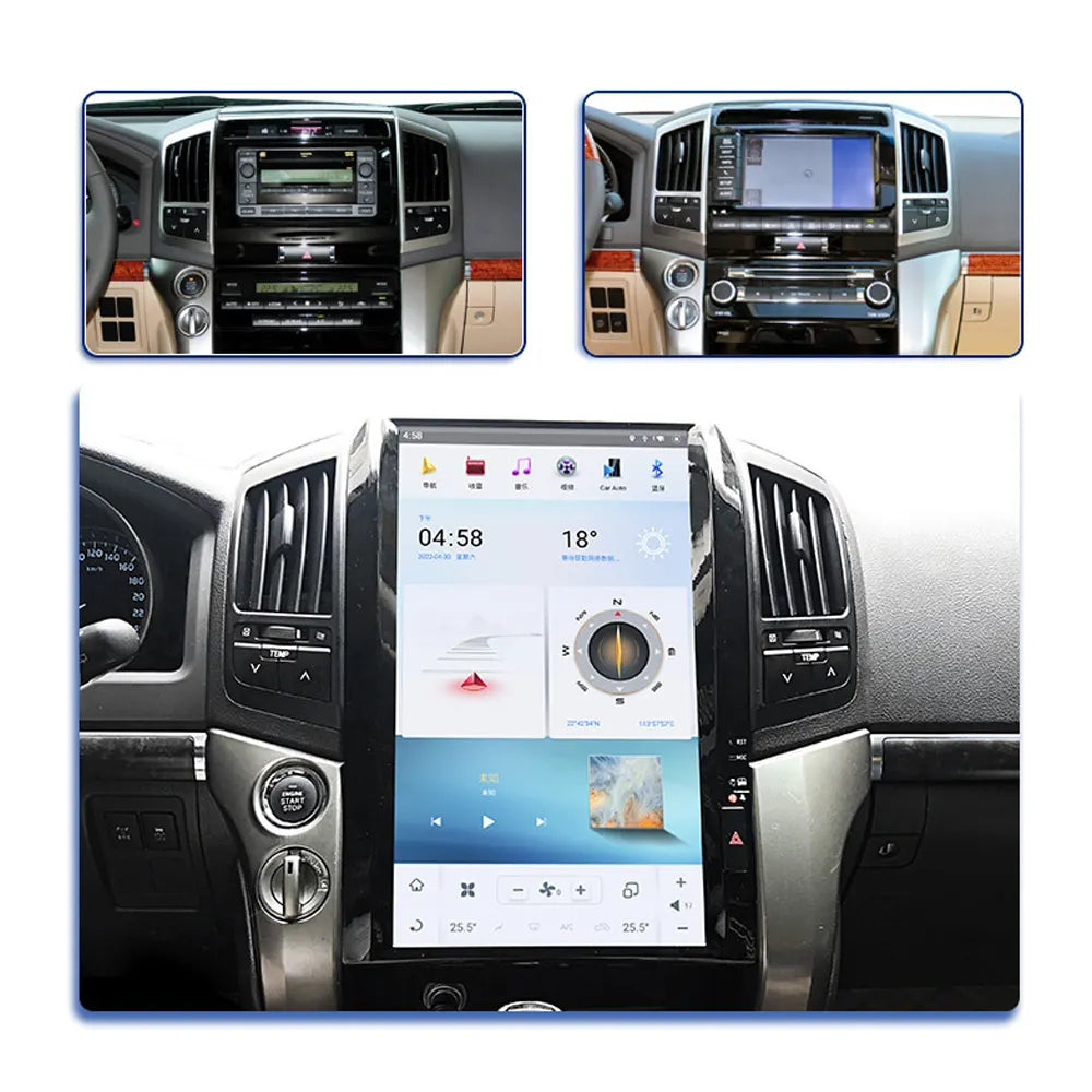 16" Qualcomm For Toyota Land Cruiser 2008-2015 Car Radio Stereo Carplay Upgrade Tesla Style Screen Android Auto GPS Navigation Multimedia Player