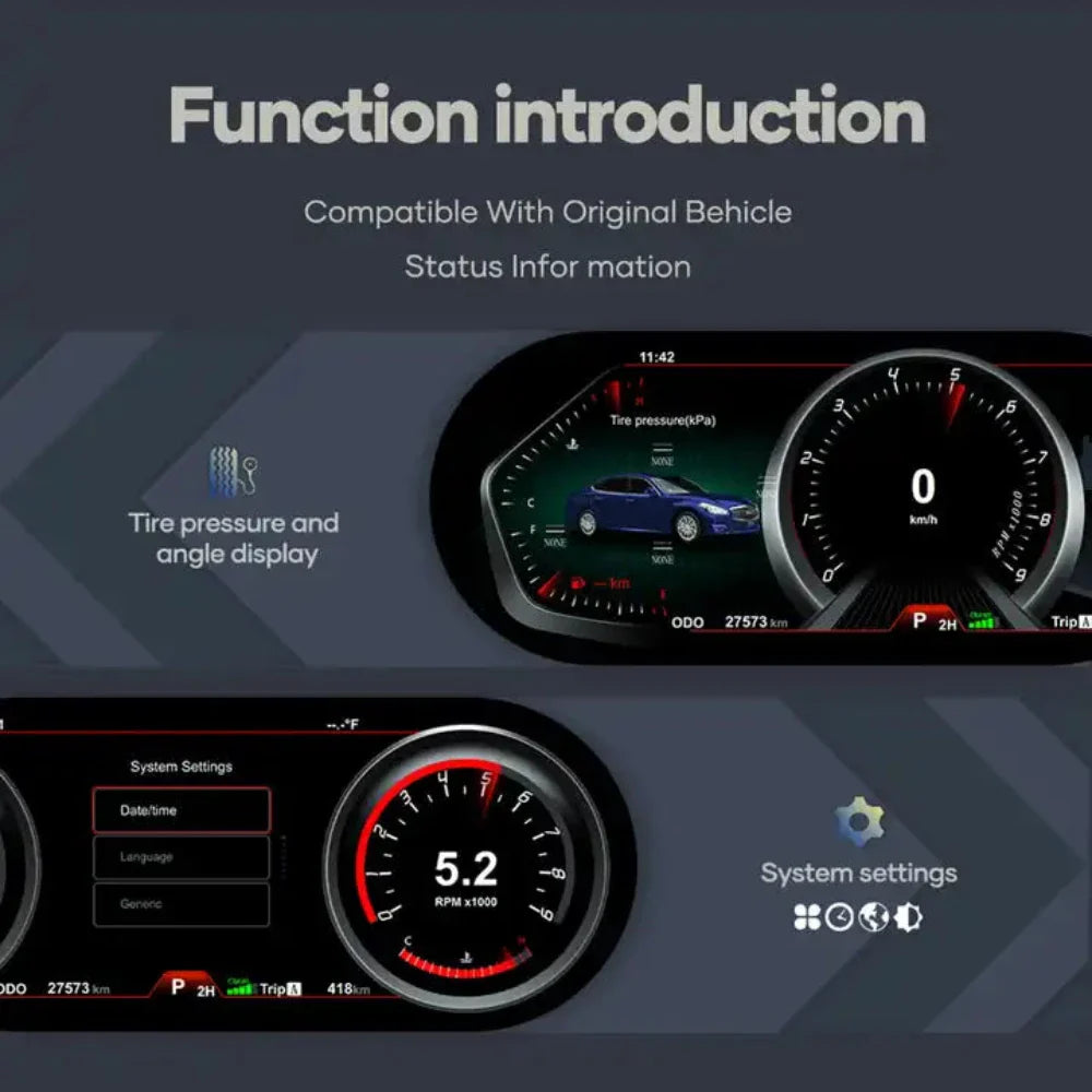 For Infiniti Q70/ QX80 2013-2021 12" LCD Digital Dashboard Cluster Car Panel Speedometer Virtual Cockpit