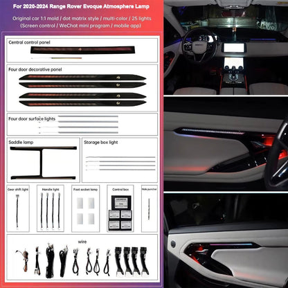 Upgrade Symphony LED Car Interior Ambient Lighting for Land Rover Range Rover Evoque 2020-2024 Decoration Accessories