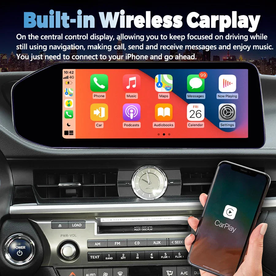 12.3 inch For Lexus ES 2013-2018 Linux Infotainment System Car Multimedia Touch Screen Head Unit Car Radio GPS