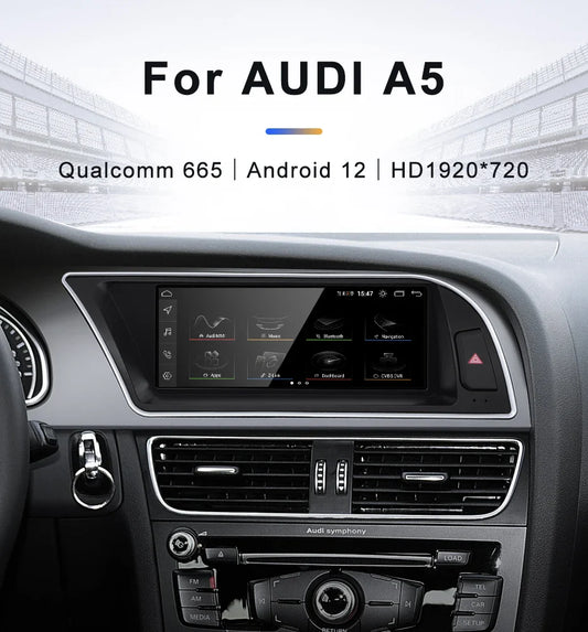 For AUDI A5 S5 2008-2016 CarPlay Android 12 Car Multimedia IPS Screen GPS Auto Radio Navigation Stereo DSP Netlifx