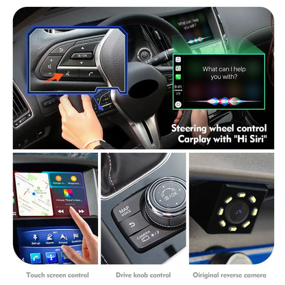 Carputech Wireless For Infiniti Q50 Qx50 Qx60 7'' Carplay Android Auto Interface Wireless Carplay Module