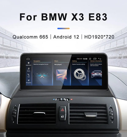 For BMW X3 E83 Snapdragon665 Wireless CarPlay Android AUTO Car Multimedia System Head Unit Radio Bluetooth GPS Navigation Scree