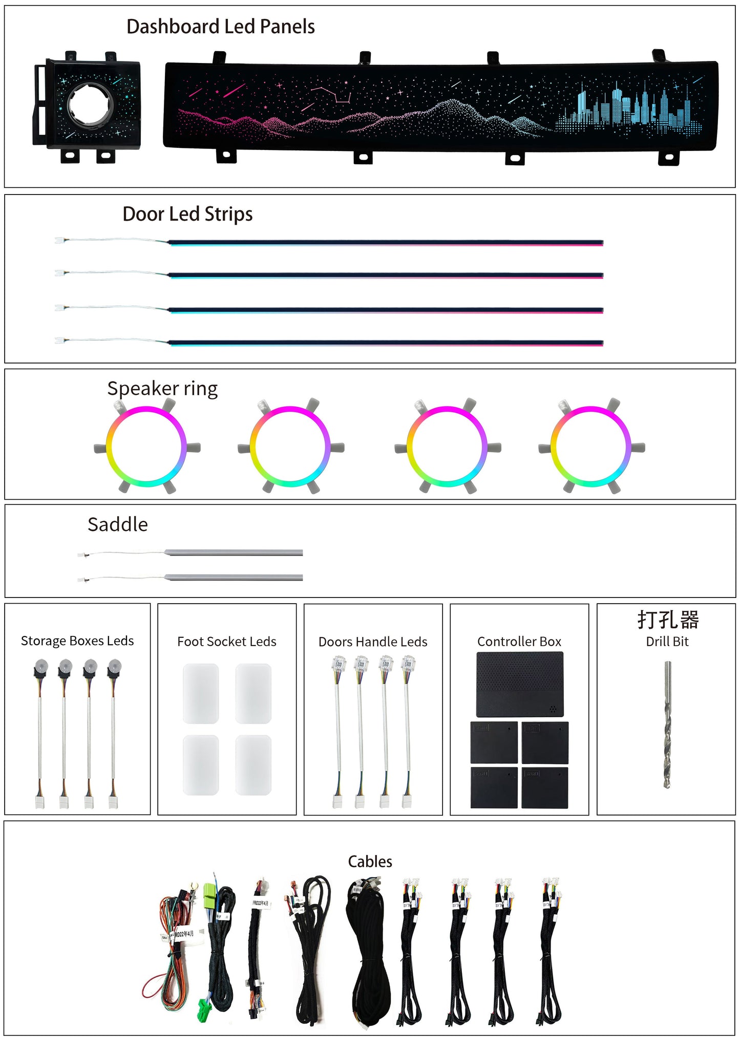 Upgrade Symphony LED Car Interior Ambient Lighting for Land Rover Range Rover Evoque 2015-2018 Decoration Accessories
