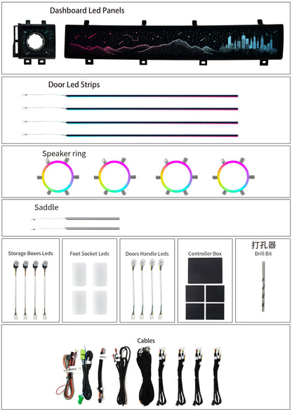 Upgrade Symphony LED Car Interior Ambient Lighting for Land Rover Range Rover Evoque 2015-2018 Decoration Accessories
