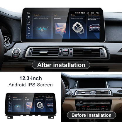 For BMW 7Series F01 F02 Snapdragon665 12.3 inch Wireless CarPlay AUTO Android12 Car Stereo Multimedia Head Unit Radio Bluetooth