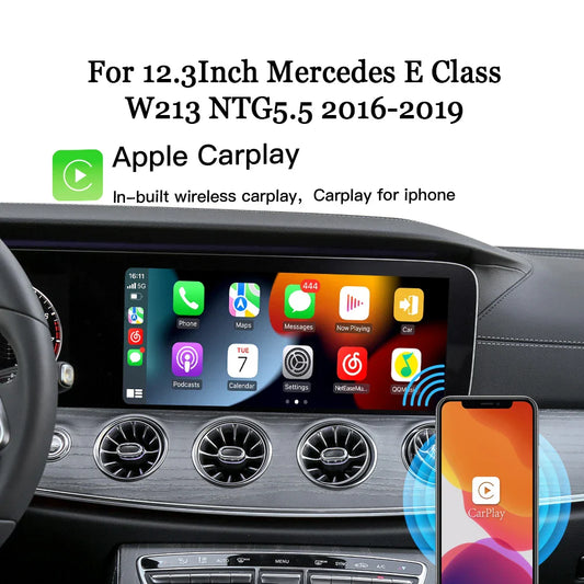 Carputech snapdragon665 CarPlay androidauto for Mercedes W213 12.3 inch screen ntg5.5 Android box smart module TikTok YouTube