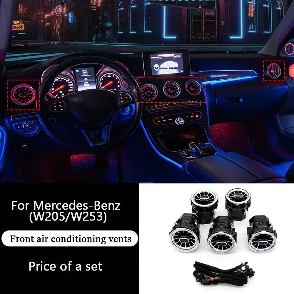 64 Colors Premium Car Interior Ambient Lights for Mercedes Benz C-class W205/ GLC X253 2015-2021 Dream Color Car Atmosphere Lamp
