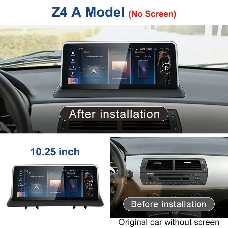 10.25"/12.3" Android 14 Screen for BMW Z4 E85 E86 E89 (2002–2019) | Qualcomm 665 | 1920x720 | Wireless CarPlay & Android Auto