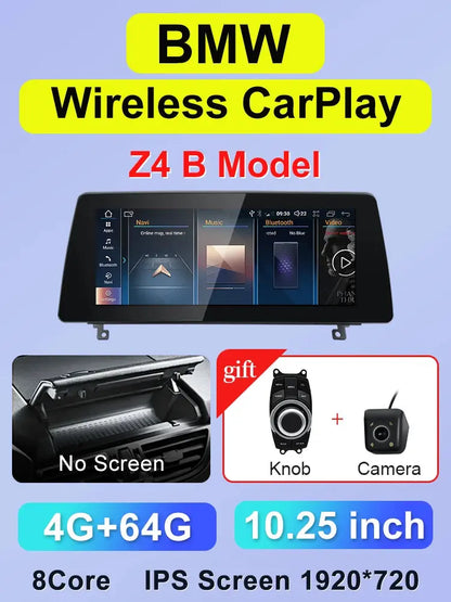 10.25"/12.3" Android 14 Screen for BMW Z4 E85 E86 E89 (2002–2019) | Qualcomm 665 | 1920x720 | Wireless CarPlay & Android Auto