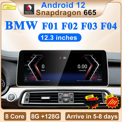 ID8 Snapdragon665 12.3inch Android12 Carplay Intelligent System Car Video Players For BMW 7 Series F01 F02 F03 F04 Central Multimedia