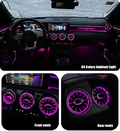 64 Colors Ambient Light For Mercedes Benz A-class W177 / CLA W118 / B-class W247 2019-2025 LED Car Neon Lamp Automotive Interior Decoration