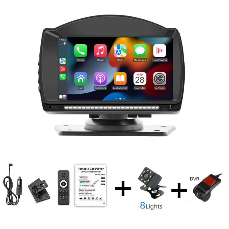 New 4.7-inch HD portable car MP5  Wireless carplay+ Android Auto Driving recorder Car Bluetooth MP5 player B5540 radio