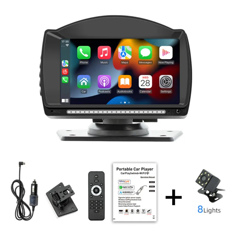 New 4.7-inch HD portable car MP5  Wireless carplay+ Android Auto Driving recorder Car Bluetooth MP5 player B5540 radio