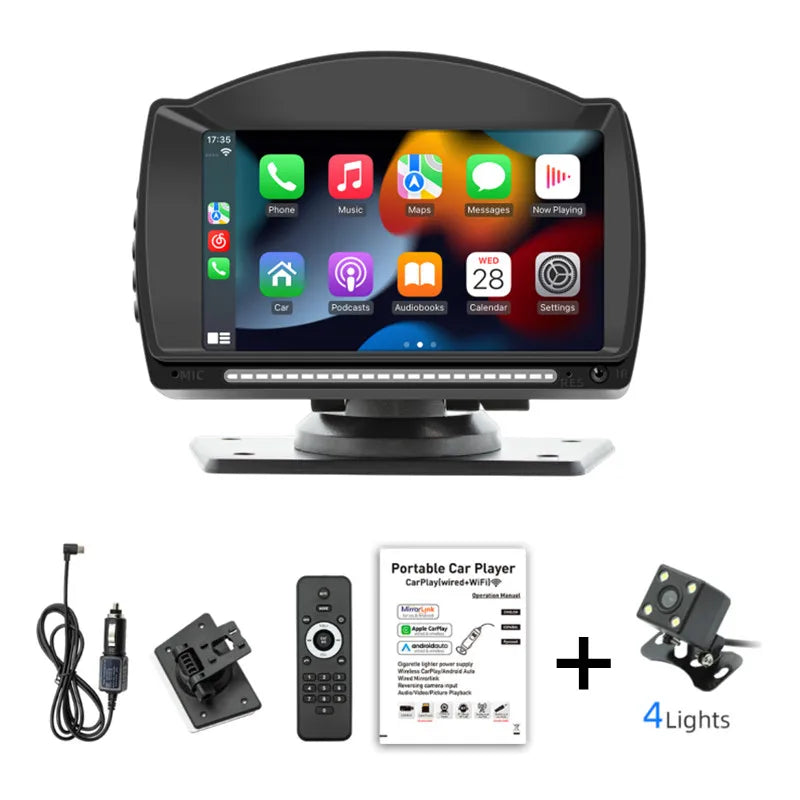 New 4.7-inch HD portable car MP5  Wireless carplay+ Android Auto Driving recorder Car Bluetooth MP5 player B5540 radio