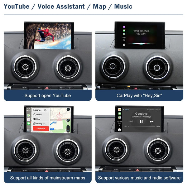 Wireless CarPlay Android Auto Interface for Audi A3 / S3 / RS3 2010-20 ...