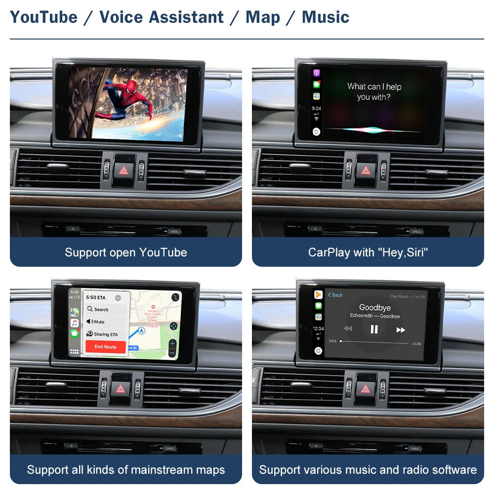 Wireless CarPlay Interface for Audi A7/S7/RS7 2009-2018 with AirPlay Mirror Link Car Play Function Android Auto