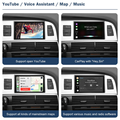 Wireless Android Auto Interface for Audi A6 2009-2018 With Apple CarPlay AirPlay Mirror Link Car Play Function