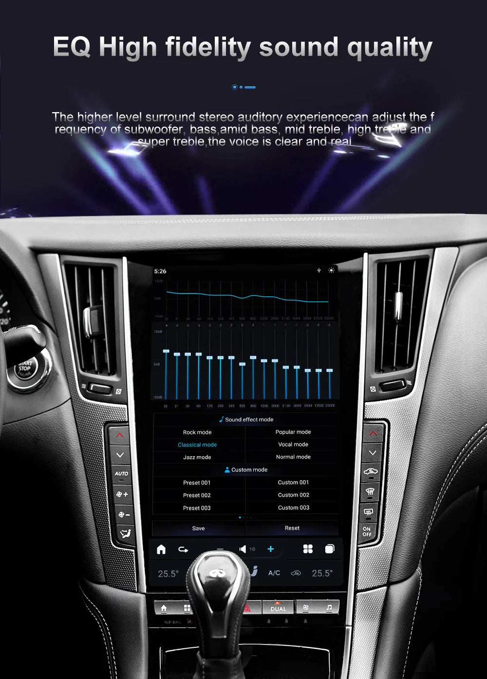 13.6" Qualcomm For Infiniti Q50 Q50S 2014-2019 Car Radio Stereo Carplay Upgrade Tesla Style Screen Android Auto GPS Navigation Multimedia Player