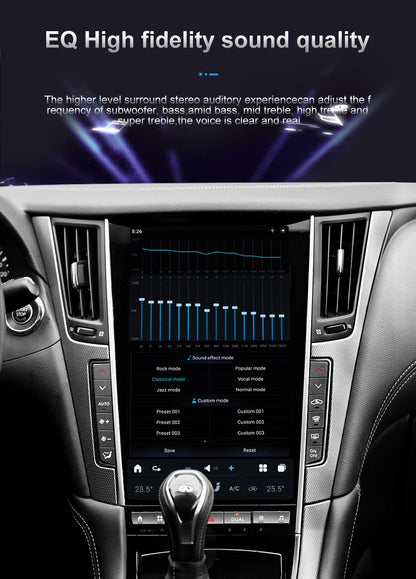 13.6" Qualcomm For Infiniti Q50 Q50S 2014-2019 Car Radio Stereo Carplay Upgrade Tesla Style Screen Android Auto GPS Navigation Multimedia Player
