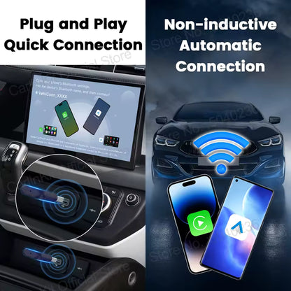 Carlinkit Mini Ultra – Ultra-Compact 2-in-1 Wireless CarPlay & Android Auto Adapter | USB-A/USB-C, 5.8 GHz Wi-Fi, OTA Firmware