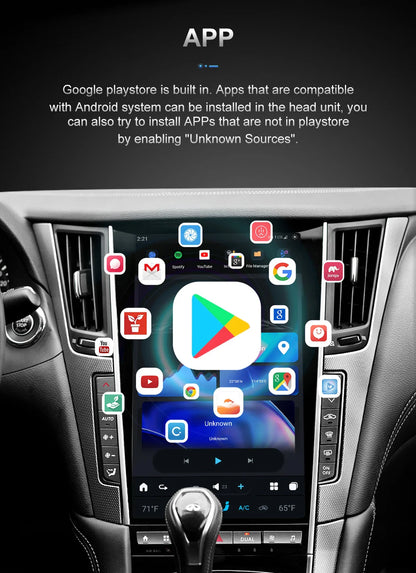 13.6" Qualcomm For Infiniti Q50 Q50S 2014-2019 Car Radio Stereo Carplay Upgrade Tesla Style Screen Android Auto GPS Navigation Multimedia Player